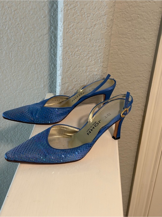 St. John Shoes - St. John Periwinkle Slingback Pointed-Toe Heels- Made in Italy- Vintage-